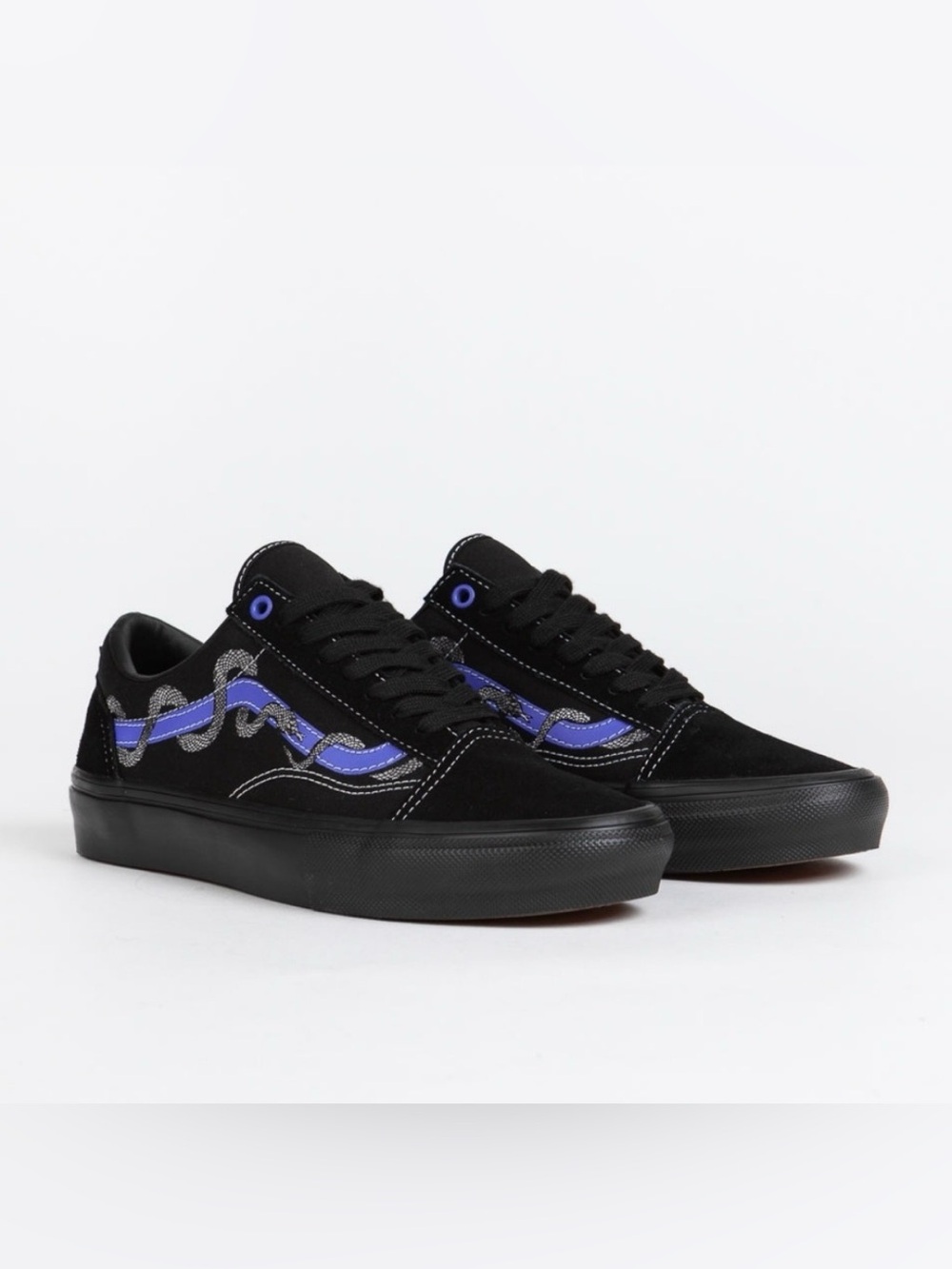 VANS x Breana Geering Skate Old Skool Blue Stripe Snake Shoes